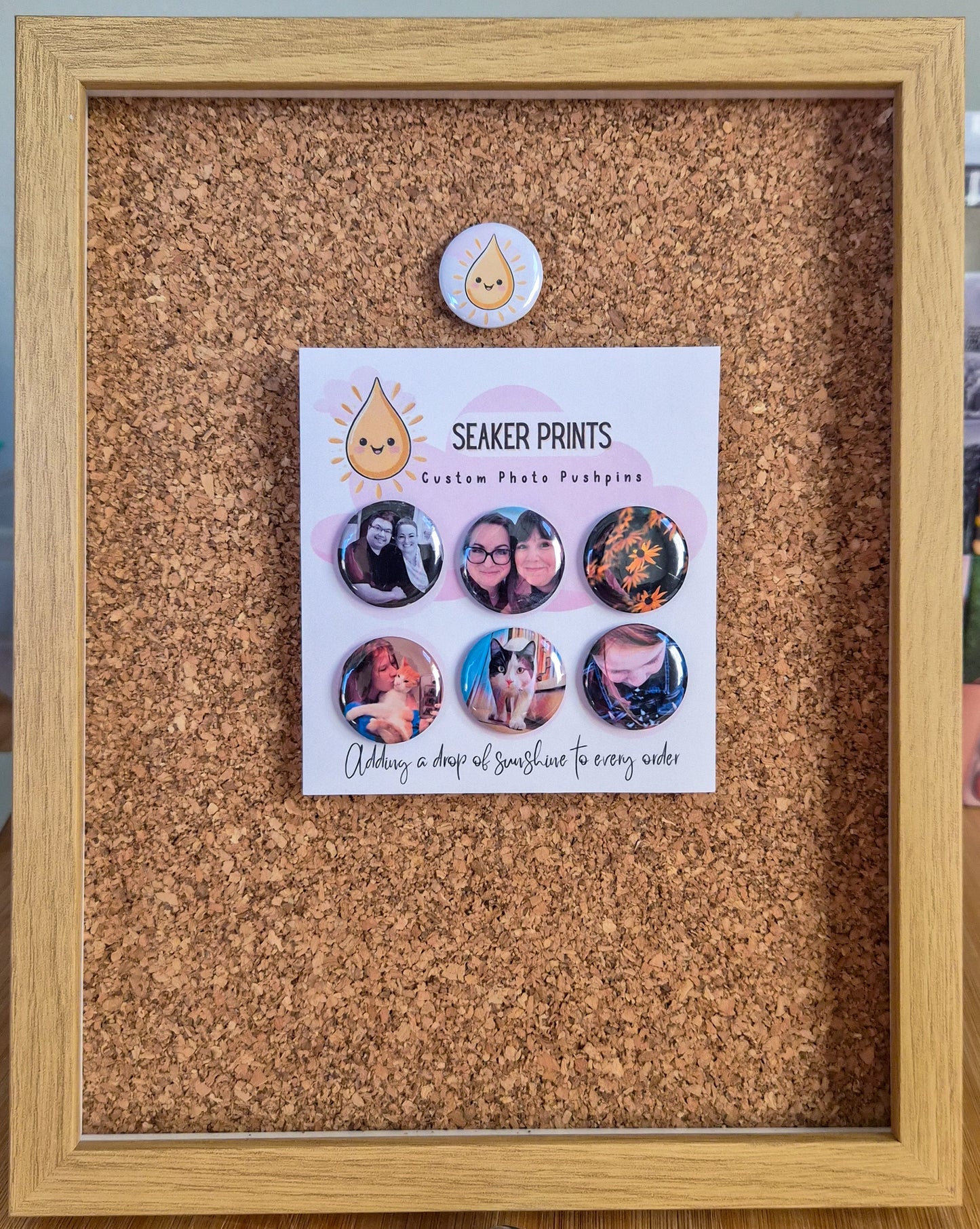 Custom 1 Inch Round Photo Push Pins (Set of 6)