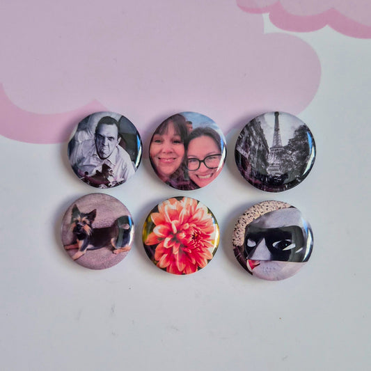 Custom 1 Inch Round Photo Magnet (Set of 6)