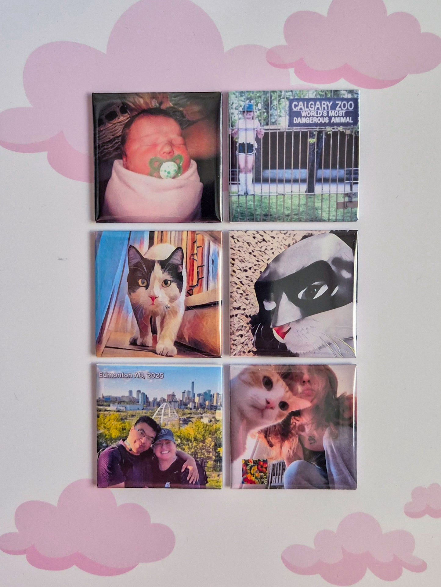 Custom 2x2 Inch Square Photo Magnets (Set of 6)