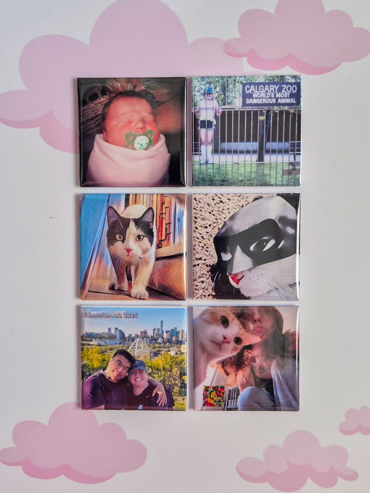 Custom 2x2 Inch Square Photo Magnets (Set of 6)